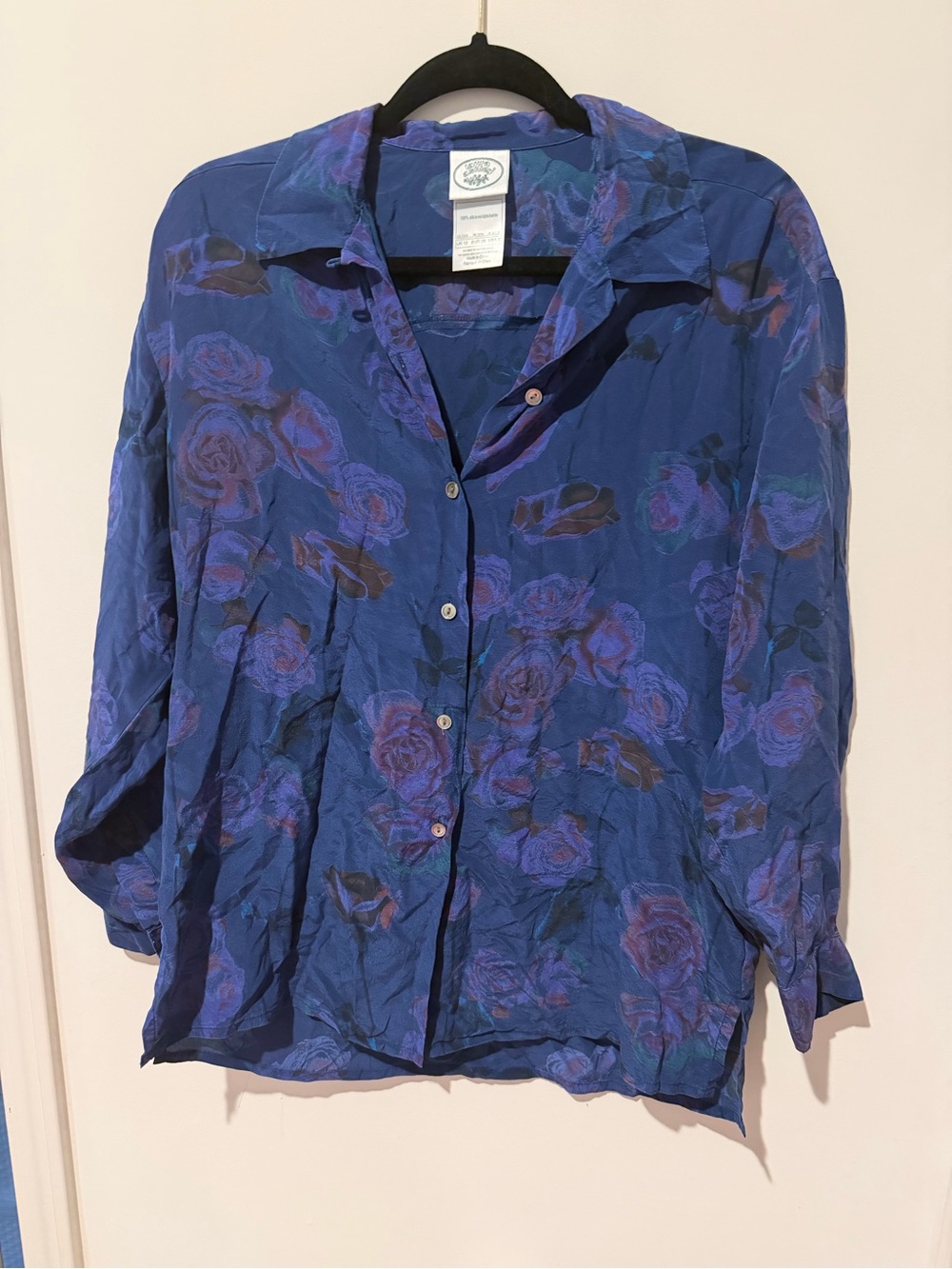 Laura Ashley Blue Floral Button-Down Shirt